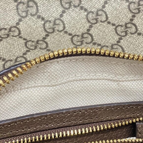 Auth GUCCI Offidi Mini Shoulder Bag 772239 Beige Dark Brown PVC Leather - Picture 16 of 16